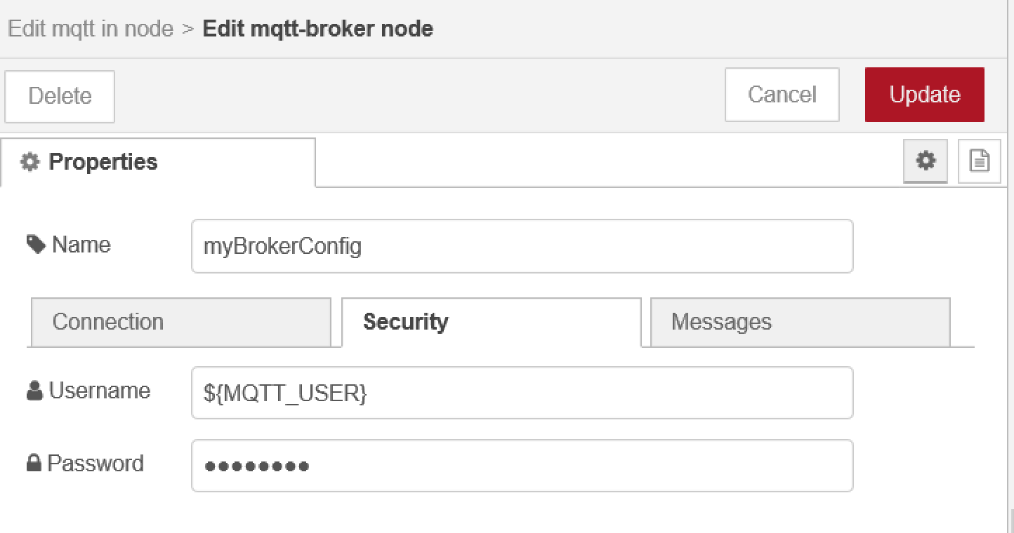 MQTT Security conifig